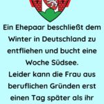 Ein Ehepaar beschließt dem Winter in Deutschland