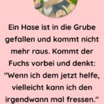 Ein Hase ist in die Grube gefallen