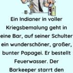 Ein Indianer in voller Kriegsbemalung