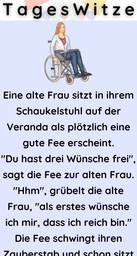 Eine alte Frau sitzt in ihrem Schaukelstuhl