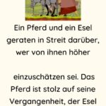 Ein Pferd und ein Esel geraten