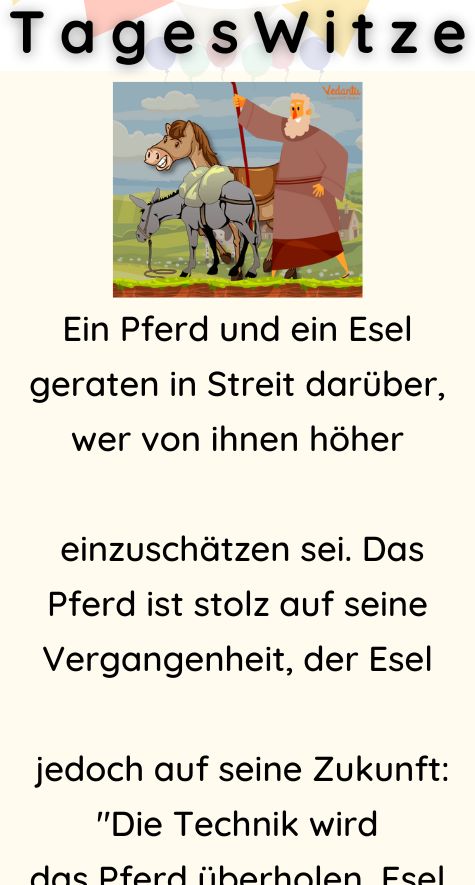 Ein Pferd und ein Esel geraten