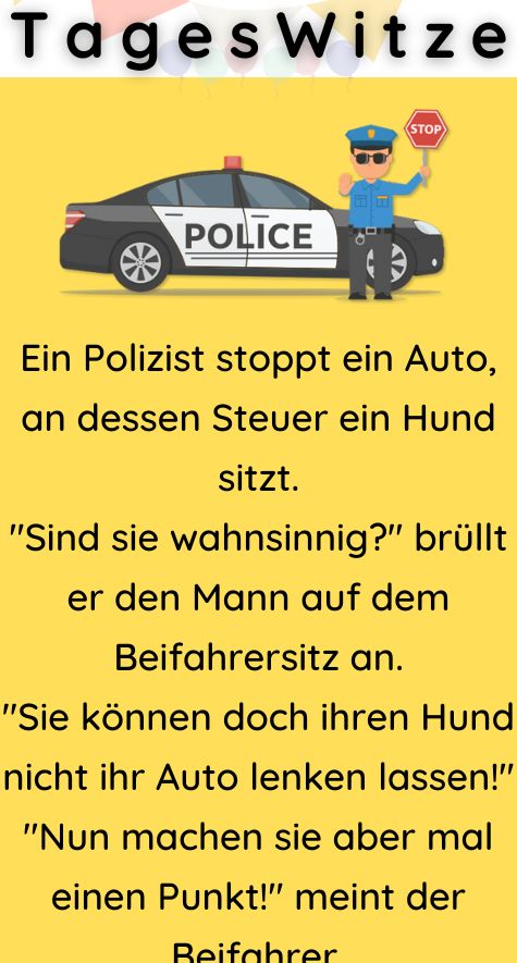 Ein Polizist stoppt ein Auto