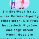 Ein Ehe Paar ist zu einer Karnevalsparty