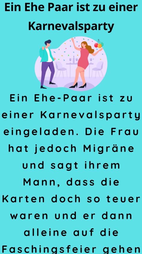 Ein Ehe Paar ist zu einer Karnevalsparty