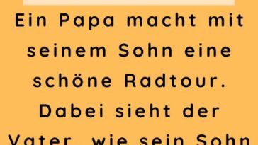 Ein Papa macht mit seinem Sohn eine