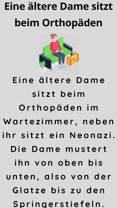 Eine ältere Dame sitzt beim Orthopäden