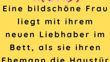 Eine bildschöne Frau liegt mit ihrem neuen