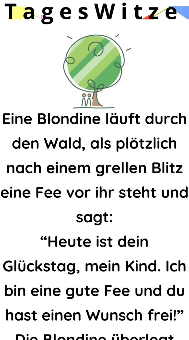 Eine Blondine läuft durch den Wald