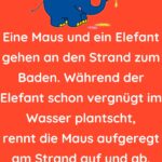 Eine Maus und ein Elefant gehen