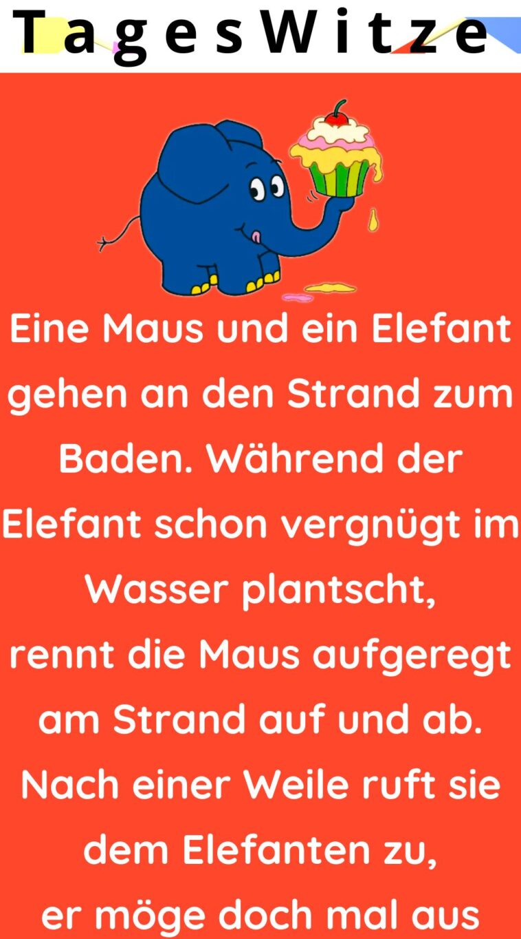 Eine Maus und ein Elefant gehen