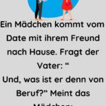 Ein Mädchen kommt vom ersten Date mit ihrem Freund nach Hause