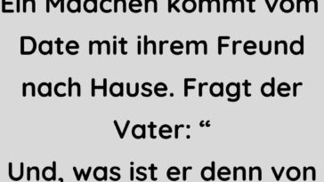 Ein Mädchen kommt vom ersten Date mit ihrem Freund nach Hause