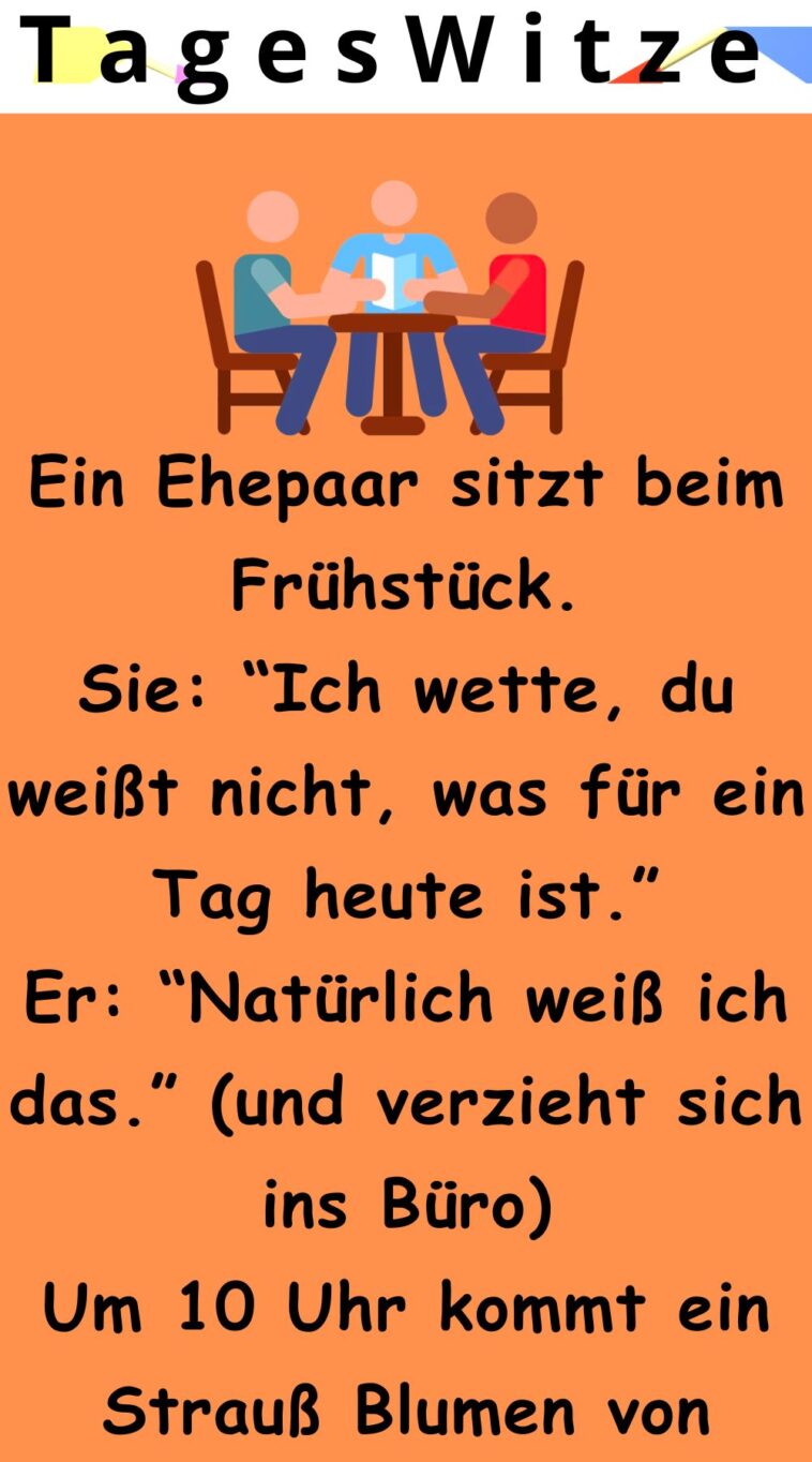 Ein Ehepaar sitzt beim Frühstück