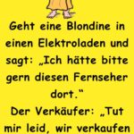 Geht eine Blondine in einen Elektroladen und sagt