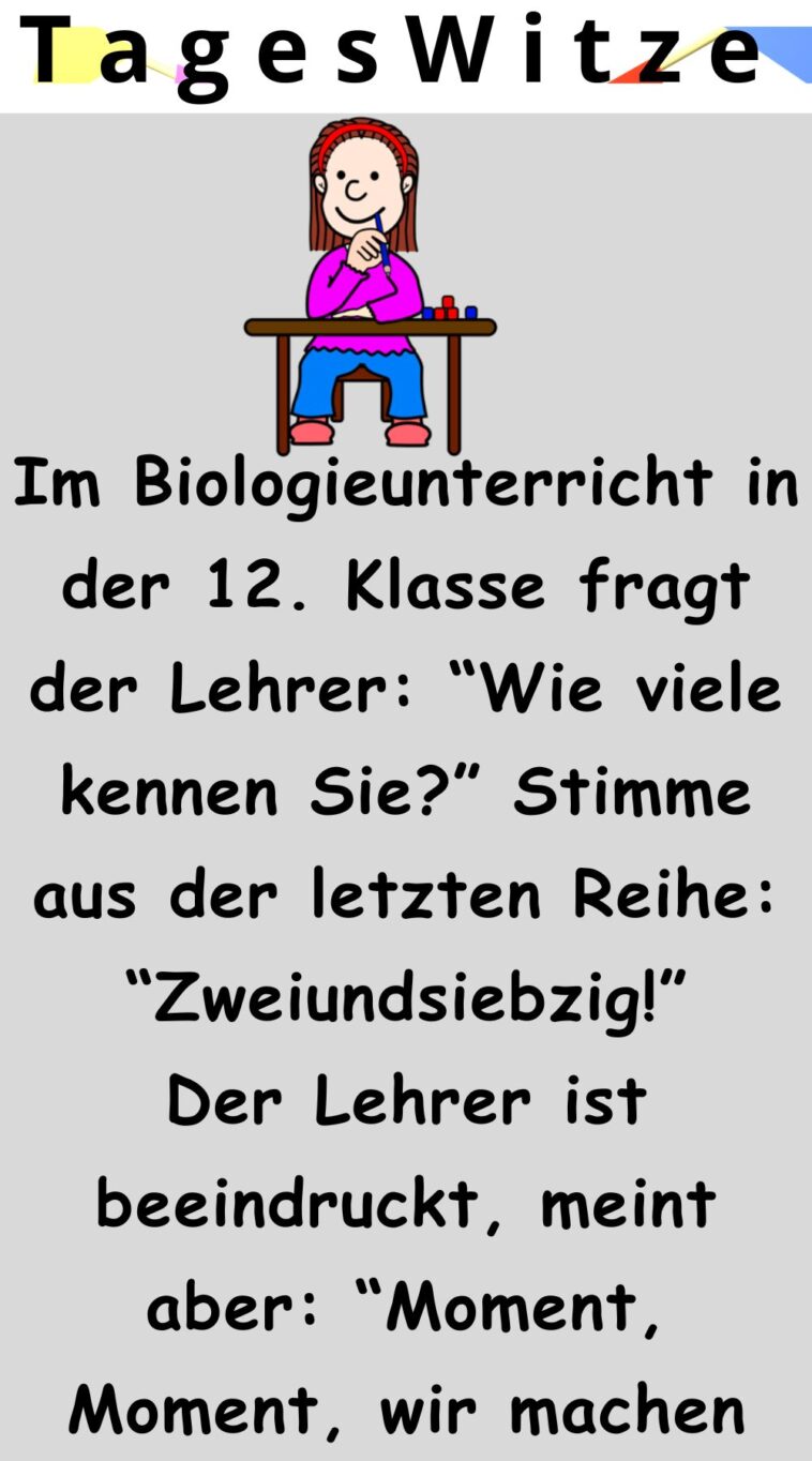 Im Biologieunterricht in der 12