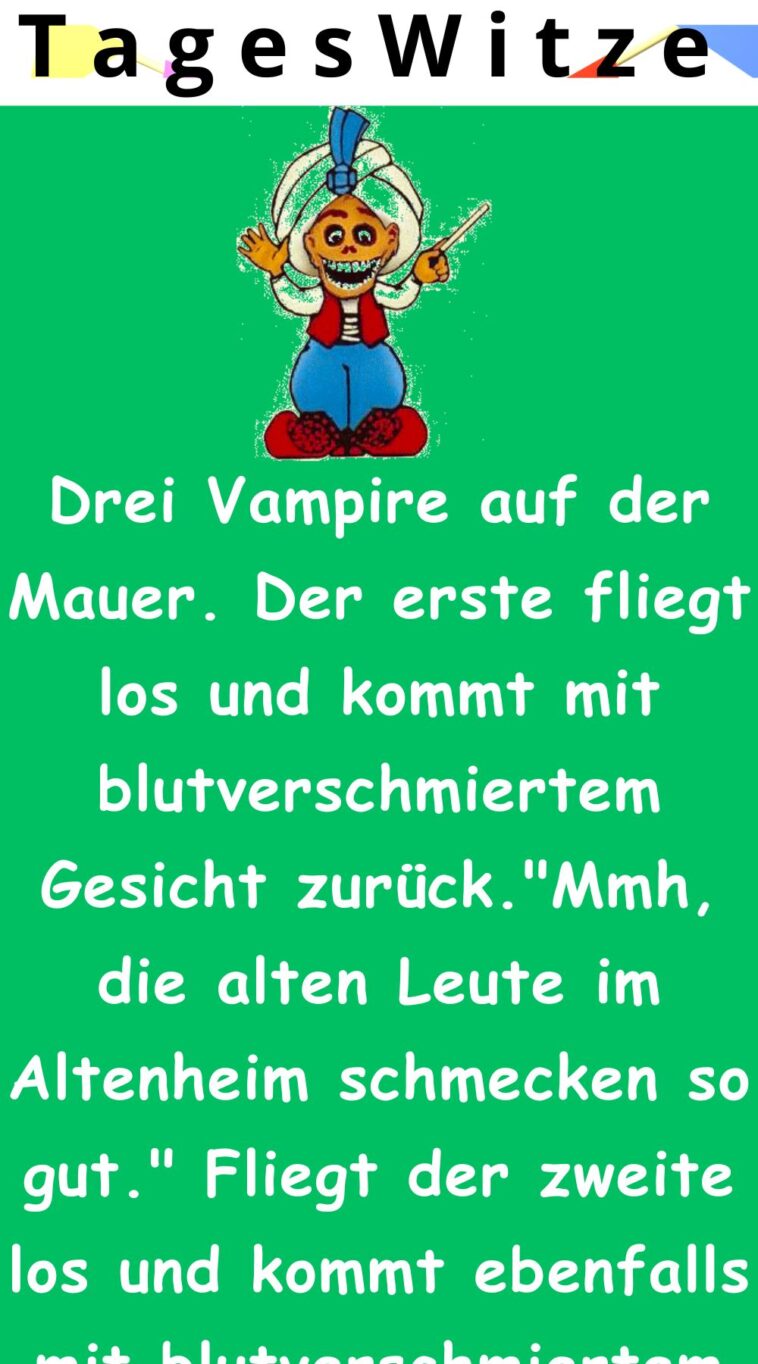 Drei Vampire auf der Mauer