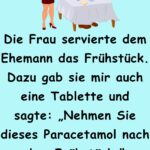 Die Frau servierte das Frühstück