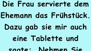 Die Frau servierte das Frühstück