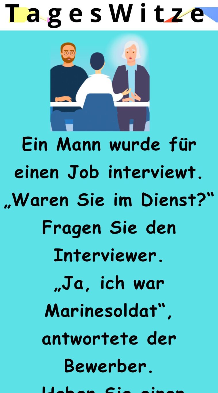 Ein Mann wurde für einen Job interviewt