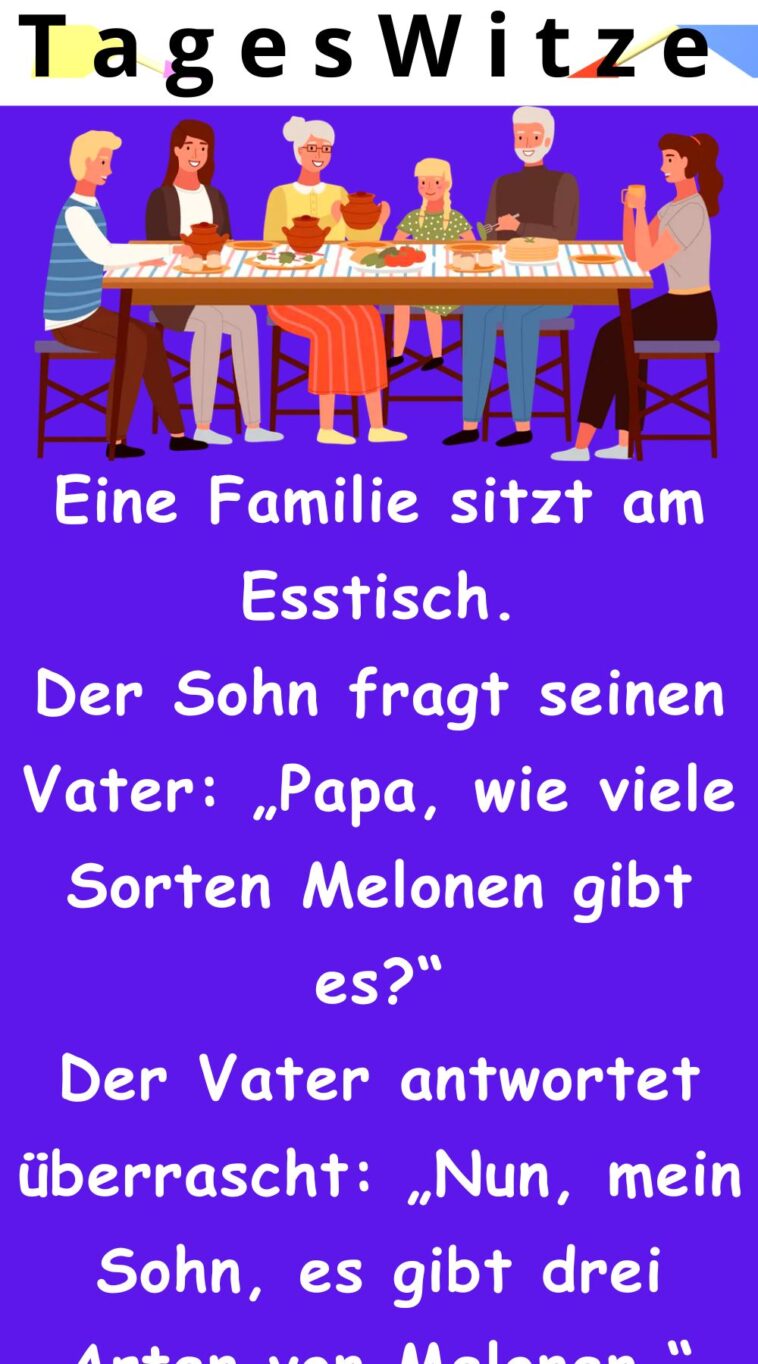 Eine Familie sitzt am Esstisch