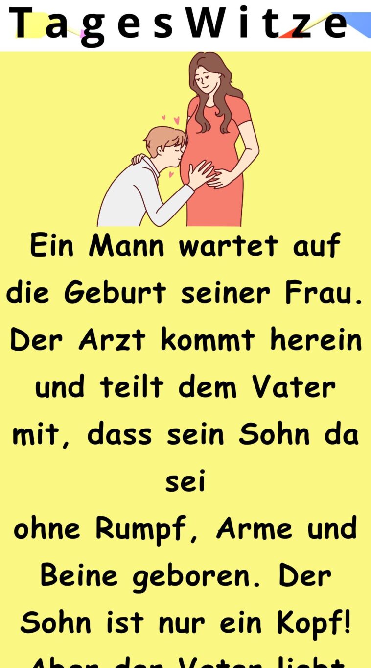 Ein Mann wartet auf die Geburt seiner Frau