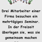 Drei Mitarbeiter einer Firma besuchen