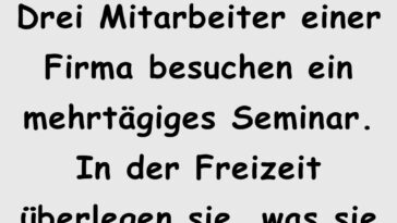 Drei Mitarbeiter einer Firma besuchen