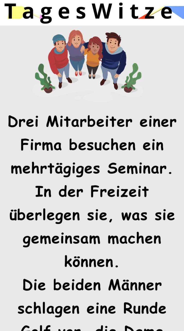 Drei Mitarbeiter einer Firma besuchen