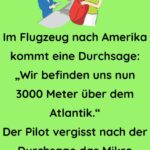 Im Flugzeug nach Amerika kommt eine Durchsage