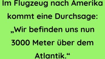 Im Flugzeug nach Amerika kommt eine Durchsage